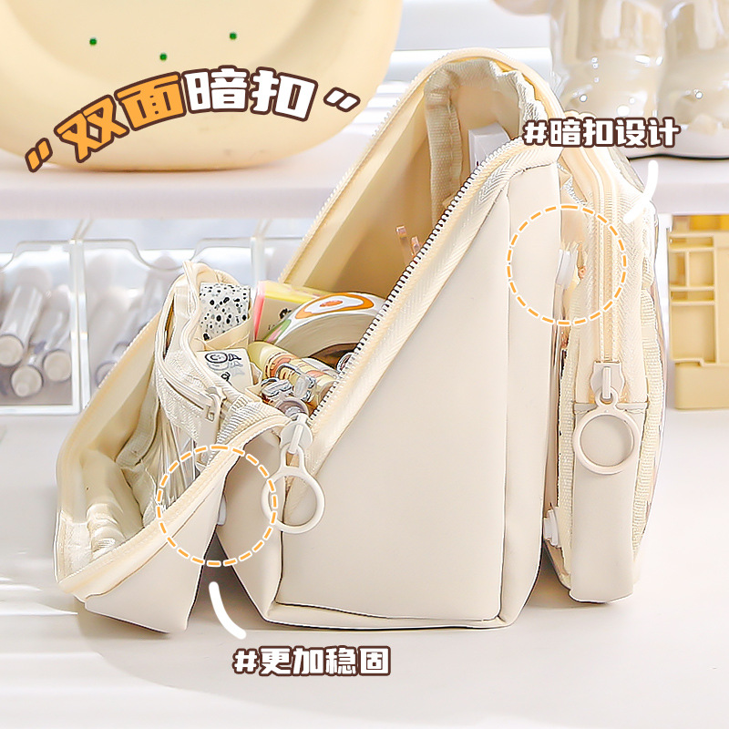 양면 분리형 대형 연필 케이스 2025년 신상품 9겹 대용량 일본 연필 케이스 투명 전면 포켓 도매