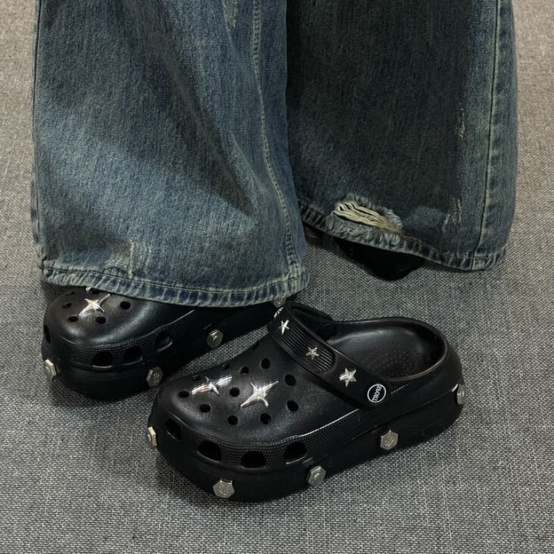 Super Popular Puff Clogs Women's Internet Celebrity Slippers Women's Summer 2025 New Student Summer Outing Sandals