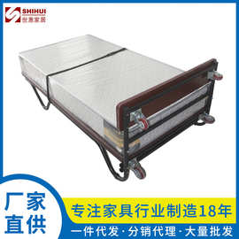 厂家批发豪华直立式弹簧床单人便携带滑轮防火阻燃酒店加床