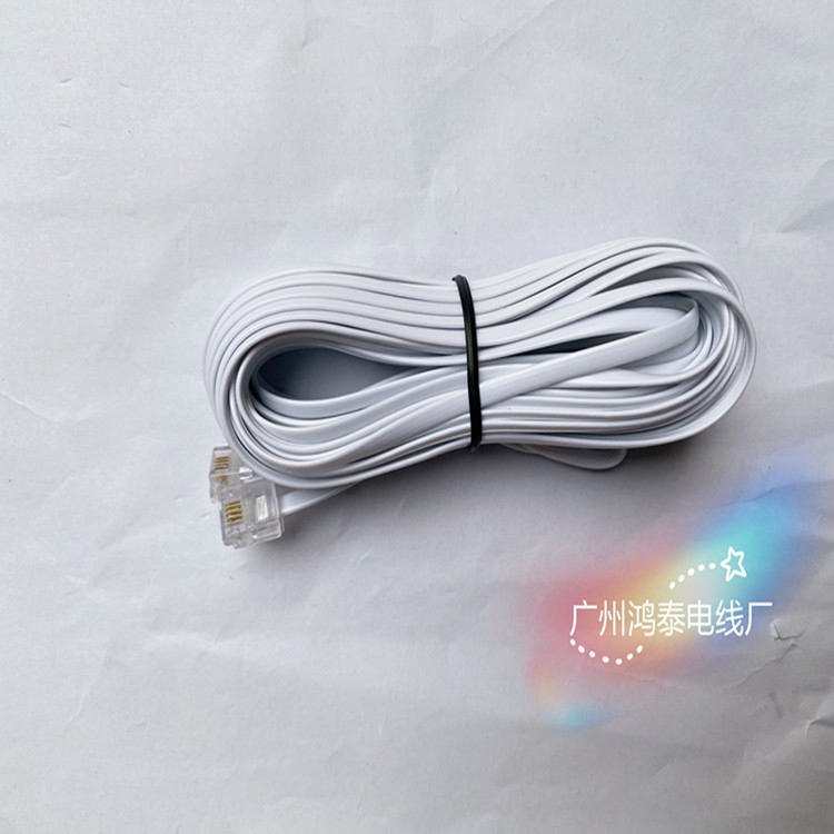 6P4C电话直线,1米成品,电话线连接线