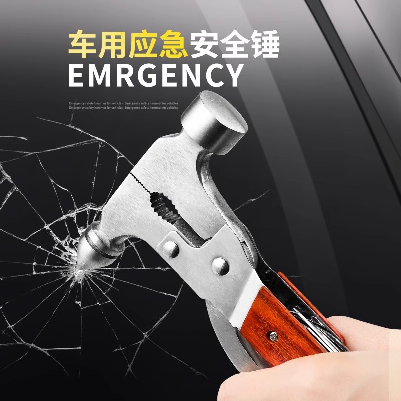 Car safety hammer, multifunctional glass window breaker for vehicles, emergency escape window breaking hammer for in-car self-rescue tool