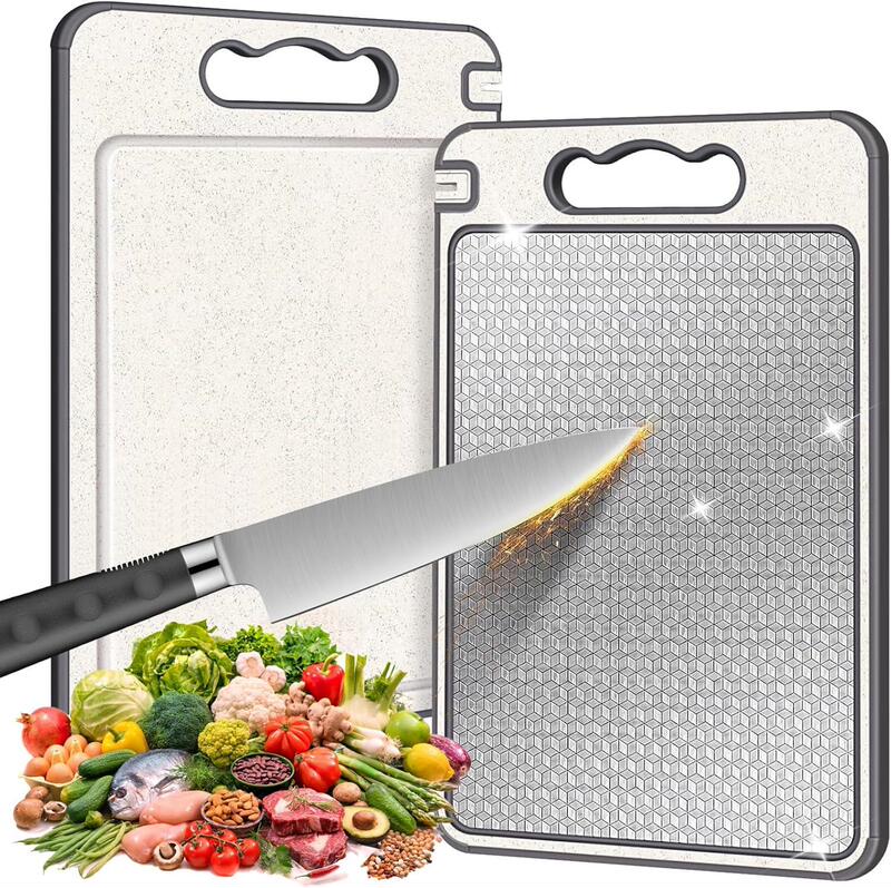 304 stainless steel cutting board double-sided cutting board edge thawing cutting board mildew-proof PP material home cutting board suit wholesale