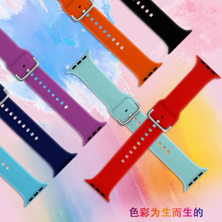 适用苹果apple watch 12代苹果仿三星扣硅胶表带 表扣款硅胶表带