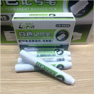 绿沁人8686白色油性记号笔大头笔速干型防水汽车轮胎描胎笔不掉色