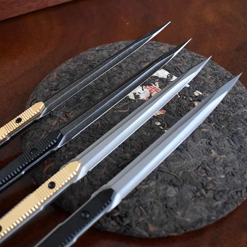 Cuchillo de té Cono de té 440C Cuchilla de té de palanca creativa Colección de agujas de té Juego de té edc Mini herramienta de utilidad de autodefensa