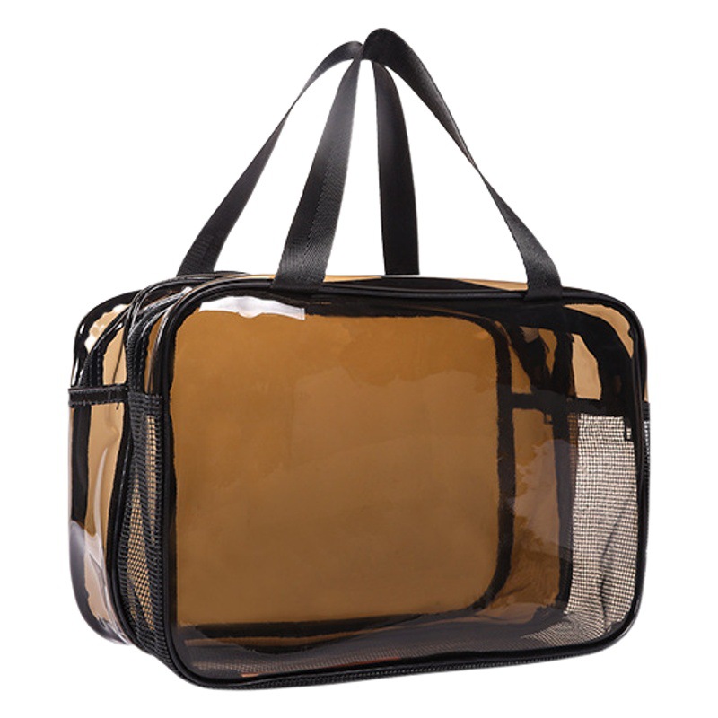 Bolsa de Cosméticos al por Mayor del Fabricante, Bolsa de Almacenamiento de Viaje de Gran Capacidad, Bolsa de Aseo Transparente y Portátil, Bolsa Suave Impermeable con Separación para Seco y Húmedo