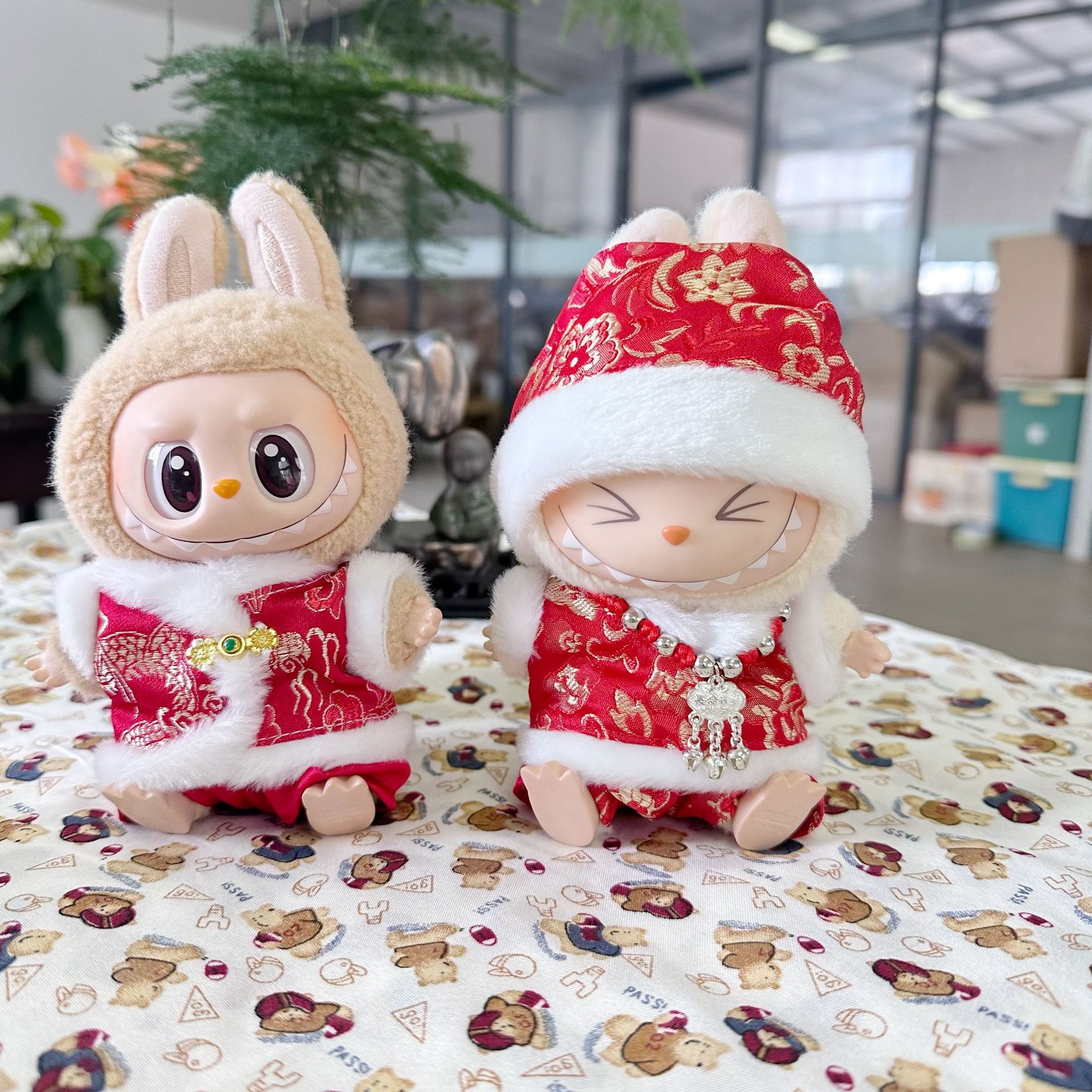 僅衣服】一二代盲盒拉布布新年衣服盲盒LABUBU着替唐裝套裝拜年服