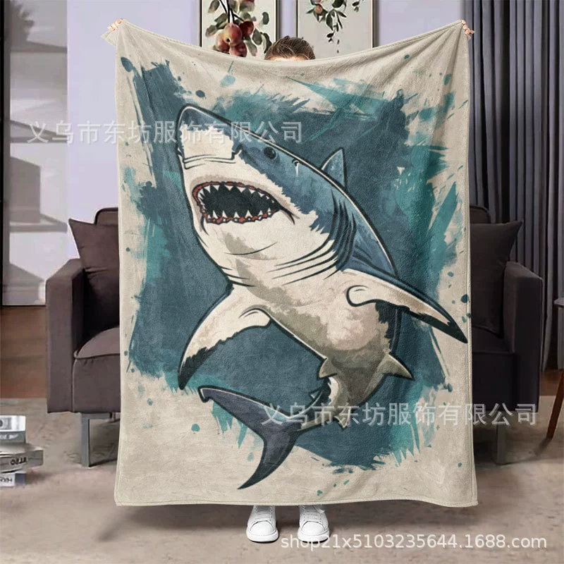 Простой акула креативный комфорт мягкий фланелевый одеяло подходит для всех сезонов
