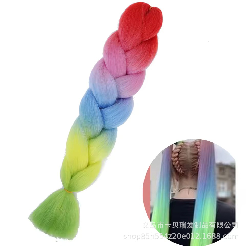 Xuchang pelucas al por mayor seda de alta temperatura teñido africano gran trenza jumbobraid fibra química colorida trenza sucia venta caliente