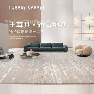 土耳其超柔环保客厅地毯意式轻奢别墅地垫抽象米色简约卧室床边毯-阿里巴巴