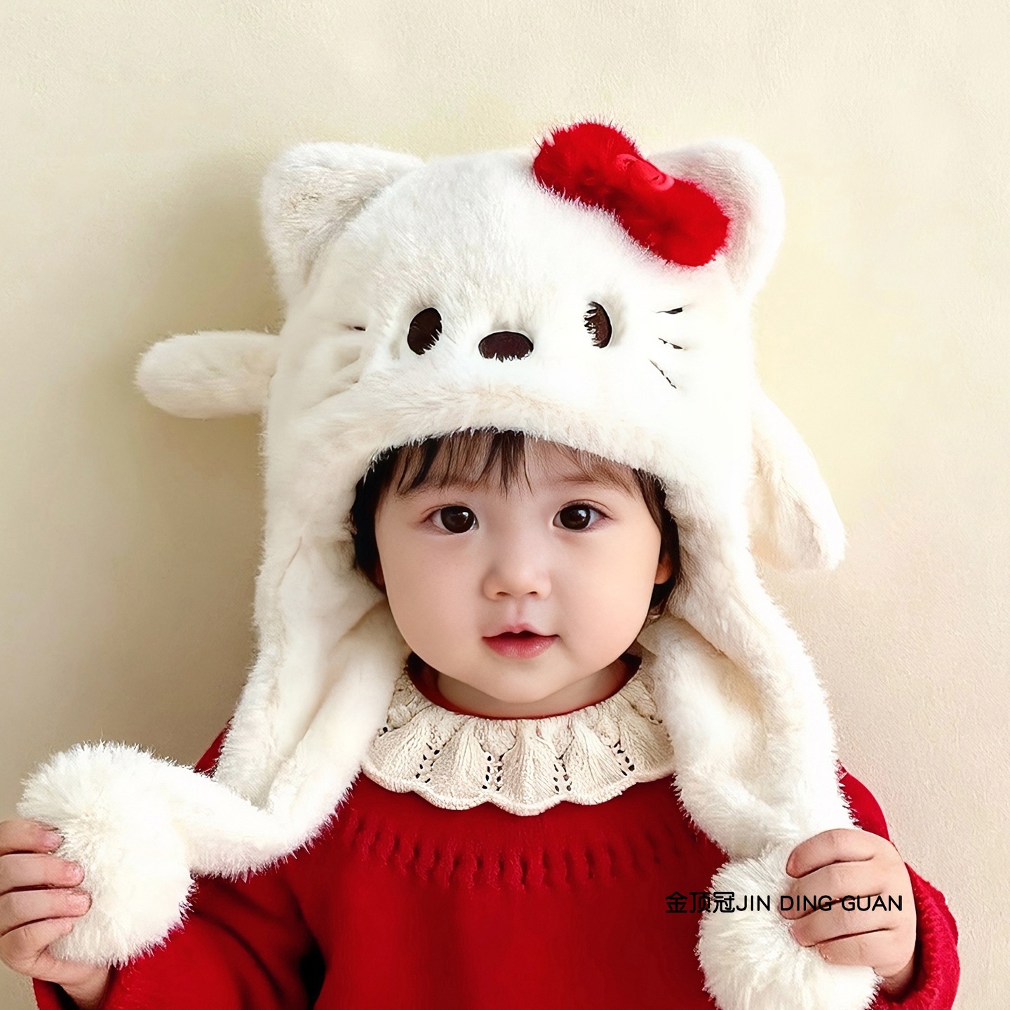 Sombreros infantiles otoño-invierno lindos niñas sombreros de niños turbanos de peluche caliente para mujeres tesoros gorras de protección de orejas image 1