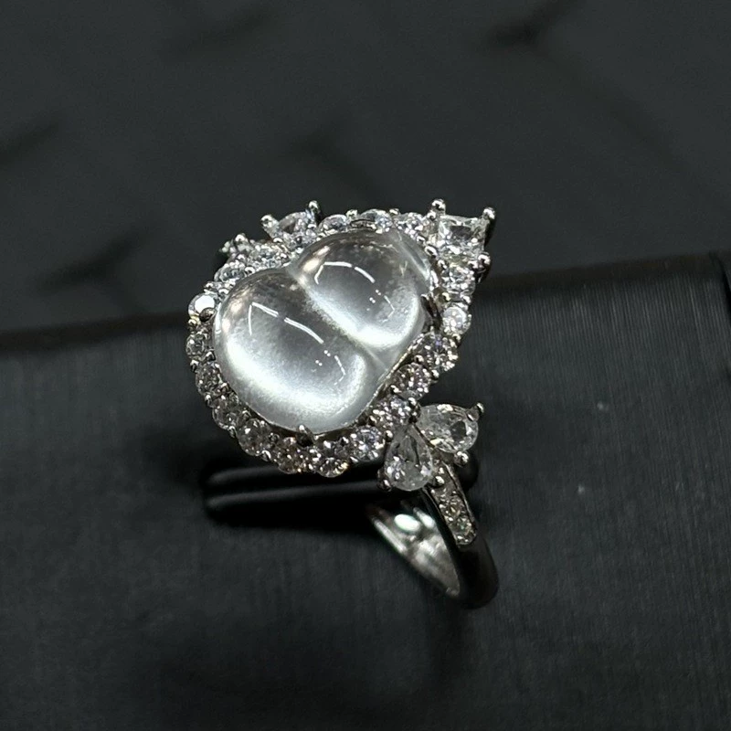 Кольцо из серебра S925 с инкрустацией натурального нефрита, кольцо-тыква из водной пены, оптовая торговля, кольцо-тыква из халцедона, трансграничная торговля