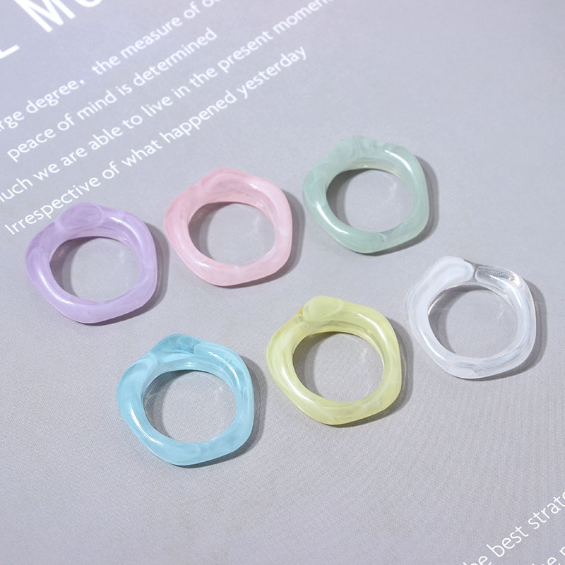 Simple Style Solid Color Resin Women's Rings display picture 4