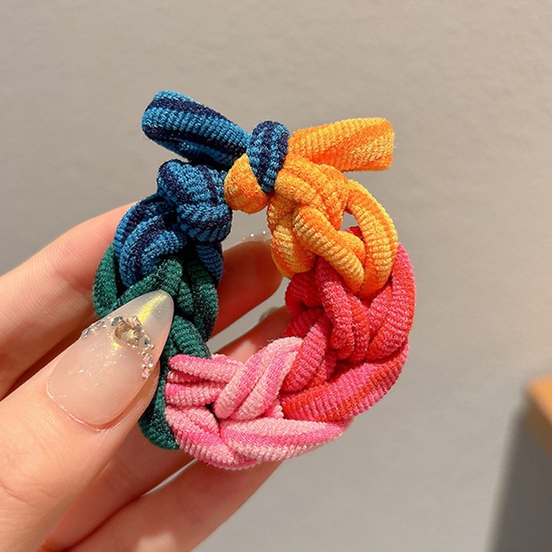 Cuerda para el cabello retro Maillard, temperamento femenino, cuerda para el cabeza duradera, banda de goma para el cabello de alta gama, tocado de lazo para el cabello de cola de caballo alta