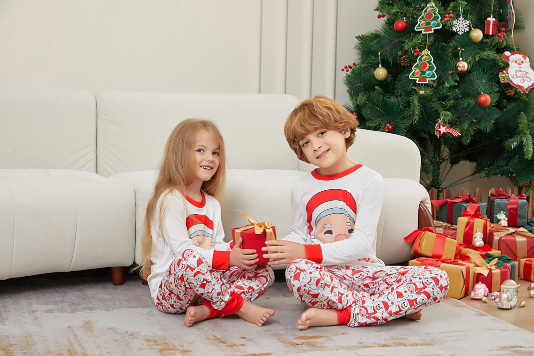 Christmas Santa letter Snowman Christmas family suit printed home clothes pajamas_voghion.com