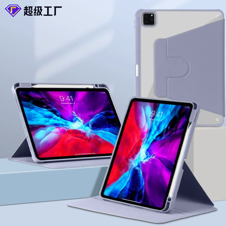 Вращающийся акриловый чехол для iPad 10-го поколения с держателем пера, поворот на 360°, вращающийся кожаный чехол Air4/5Pro 12.9 дюйма