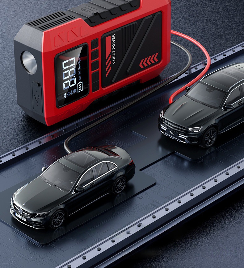 New Cross-Border Model of Vehicle-Mounted Emergency Power Supply All-In-One Device with Lithium Battery Jump Starter and Powerful Air Pump