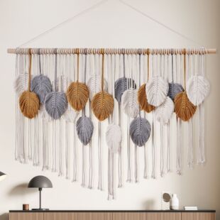 Leaf Tapestry Cross-Border Bohemian Style Home Bed and Breakfast Bedroom Wall Decoration Wall Hanging Leaf Woven Tapestry