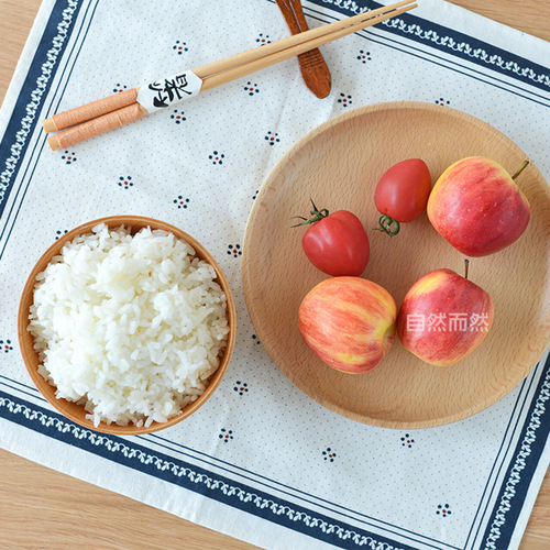 Rubber wood solid wood tray Japanese tableware salad bowl with engraved LOGO retro fruit plate bread plate snack plate