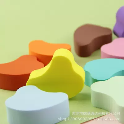 NBR乳胶片材 非乳胶小粉扑可爱形状 来图来样 SBR粉扑批发彩色