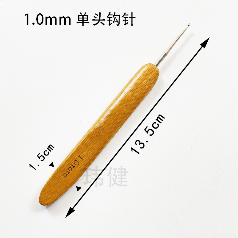 Mango de bambú crochet cabeza de metal crochet mango de bambú aluminio ganchillo suéter aguja coque ganchillo carbonizado fábrica al por mayor