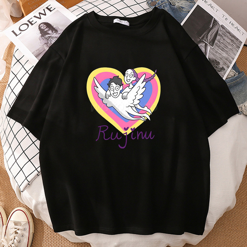狩魔女グループ周辺プリントラウンドネック半袖外国貿易夏カジュアルスポーツトップスルーズTシャツヨーロッパとアメリカのトレンド|undefined