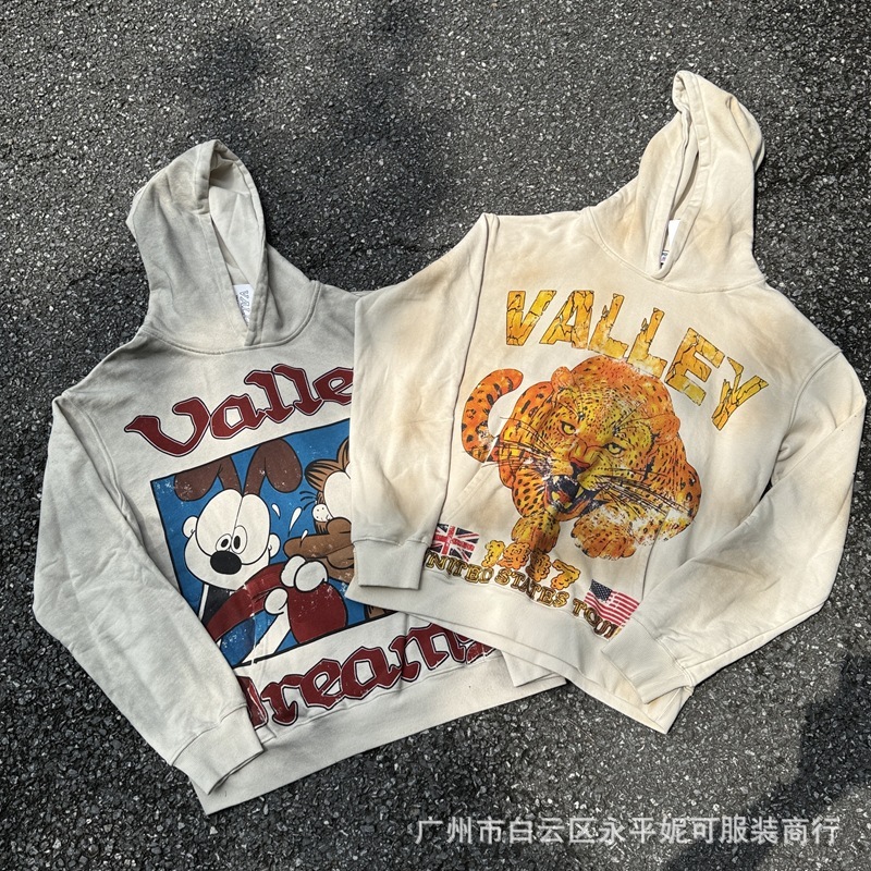 2025新款欧美跨境VALLEY Hoodie美式潮连帽拉链卫衣外套运动长裤|undefined
