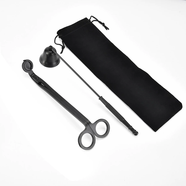 Black scissors, small bell, cloth bag, pack