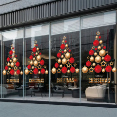 クリスマス装飾品ガラスドアシール店舗デパートクリスマスギフトボックスクリスマスツリー雰囲気配置静電シール