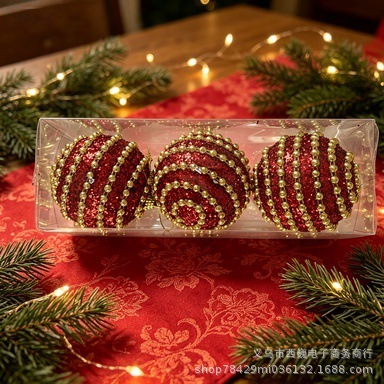 Decoraciones de Navidad transfronterizas de 8cm colgantes de Navidad regalos de Navidad colgantes de bolas colgantes de bolas colgantes de bolas de almidón