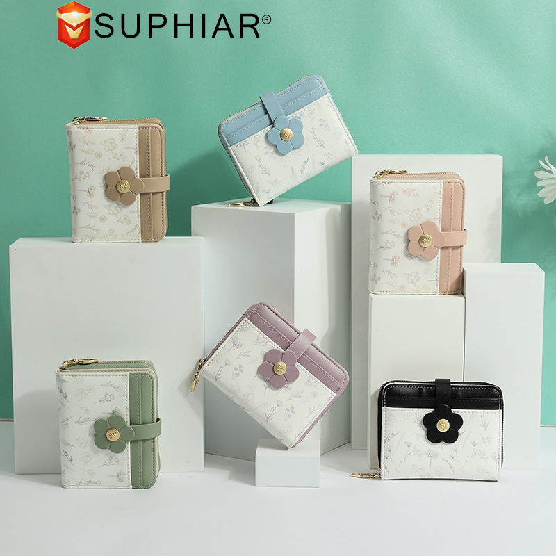 2025 nuevo lindo bolso de cambio de impresión de estudiantes bolso de tarjetas corto pequeño bolso fresco ins viento dama sentido superior