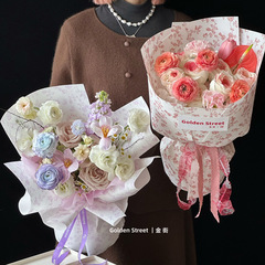 38女神節鮮花包裝防水包花紙繁花藝術紙花店鮮花禮物紙玫瑰花束紙