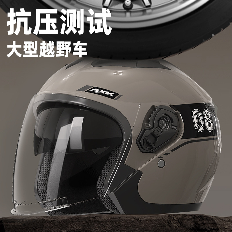 Nuevo casco de motocicleta eléctrica certificado por la norma nacional 3C hombre caliente invierno medio casco coche de batería casco de seguridad para mujeres cuatro estaciones