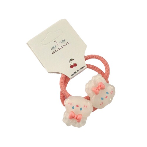 2 packs of new pairs of headbands for children, jelly color cartoon animal hair ropes, baby girls' rubber band hair ropes