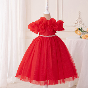 Source Factory Little Girl Evening Dress Flower Girl Wedding Dress Princess Dress Baby Festival Wedding Banquet Bridesmaid Girl dress
