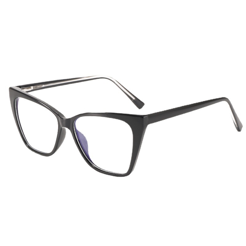 New TR Plain Glasses Rectangular Large Frame Round Face Women's Face Slimming Flat Mirror Anti-Blue Light Mirror with Proximity Mirror