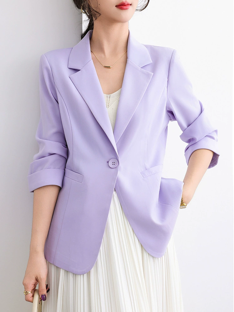 Summer thin fitted classic suit jacket for leisure