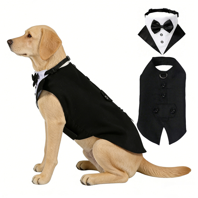 TANPOPO Cross-border New Pet Clothes Wedding Dress Pet Scarf Wedding Pet Clothing Tuxedo
