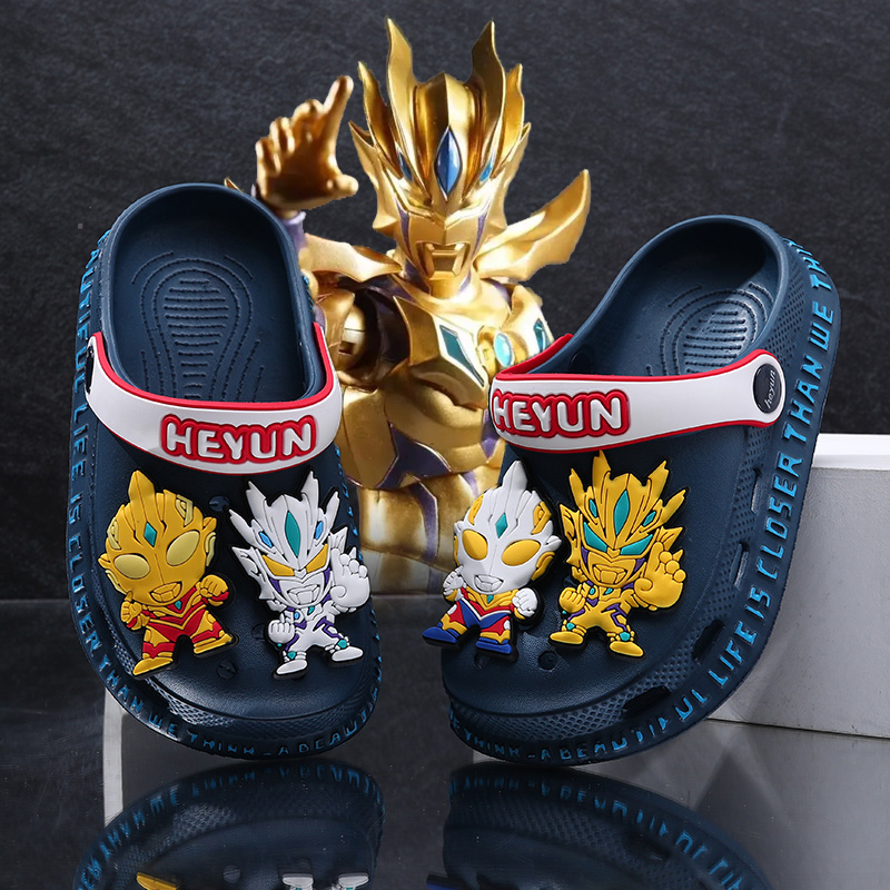 Children's Croc Shoes Boys Summer New Slippers Big Children Baby Sandals Boys Wear Beach Shoes