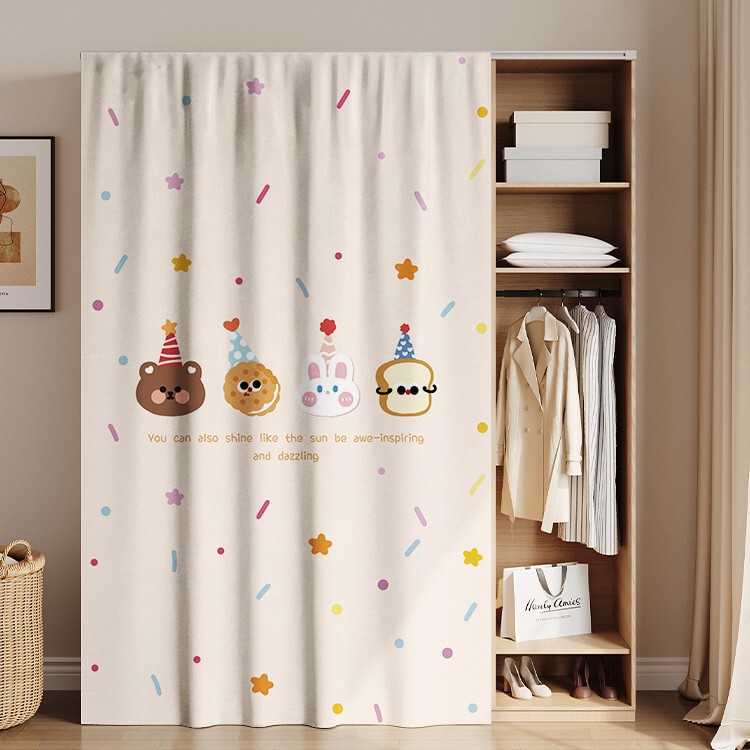 Wardrobe Dust-Proof Curtain, Doorless Cabinet Cover Curtain, Cloakroom Door Curtain, Bookcase Storage Rack Sliding Curtain, Privacy Curtain Wardrobe Dust-Proof Curtain, Doorless Cabinet Cover Curtain, Cloakroom Door Curtain, Bookcase Storage Rack Sliding Curtain, Privacy Curtain