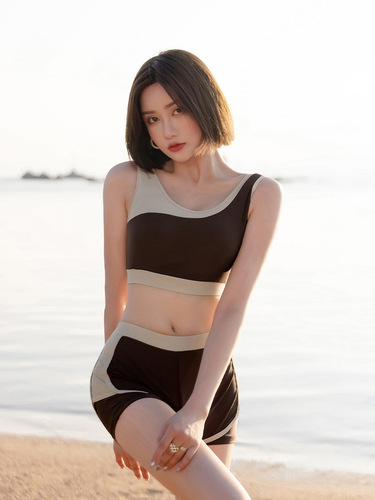 Sports swimsuit for women, conservative student three-piece swimsuit, large size cover-up, hot spring belly cover, Lisi wholesale