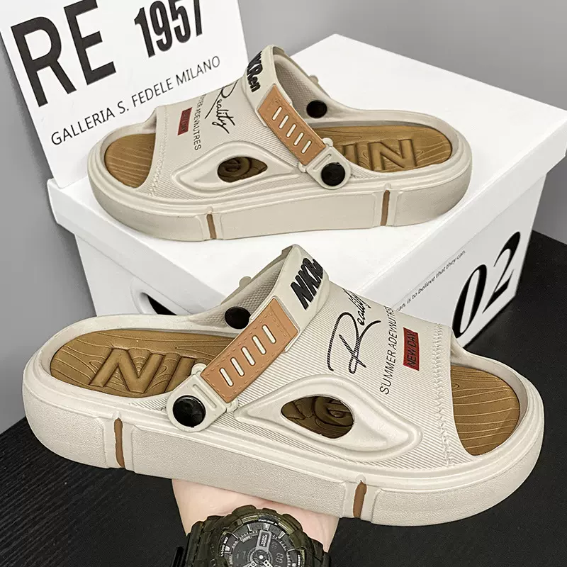 拖鞋男爆款代发夏季外穿踩屎感运动开车防滑防臭沙滩大码4546凉鞋