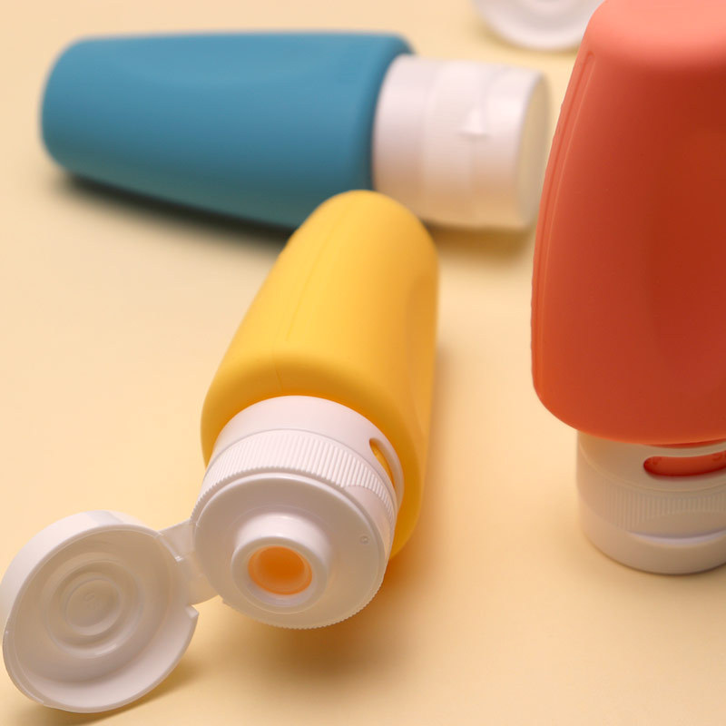 Traje de sub-botella de silicona de grado alimenticio suave botella de loción champú desinfectante de manos cosméticos de viaje sub-botella de vacío