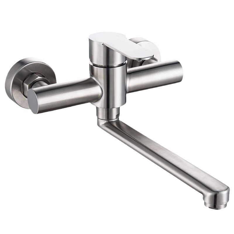 304 Stainless Steel Wall Mounted Kitchen Faucet Modern Hot and Cold Balcony Laundry Sink Mop Vegetable Wash Basin