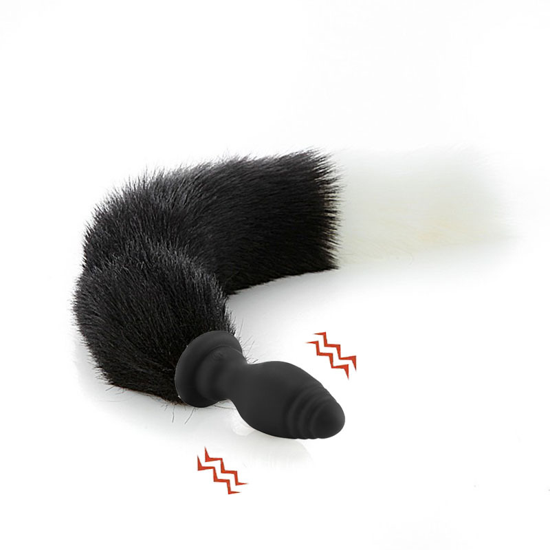 Sexy reemplazable Fox cola de silicona vibración anal plug back corte masturbación SM suministros para adultos entrega al por mayor