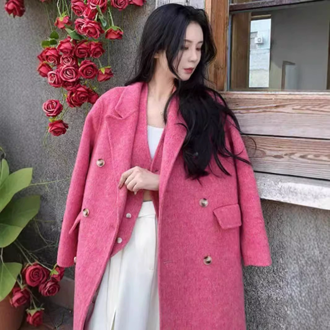 Сетка Red Shooter 2024 Осень и Зима Двустороннее шерстяное пальто