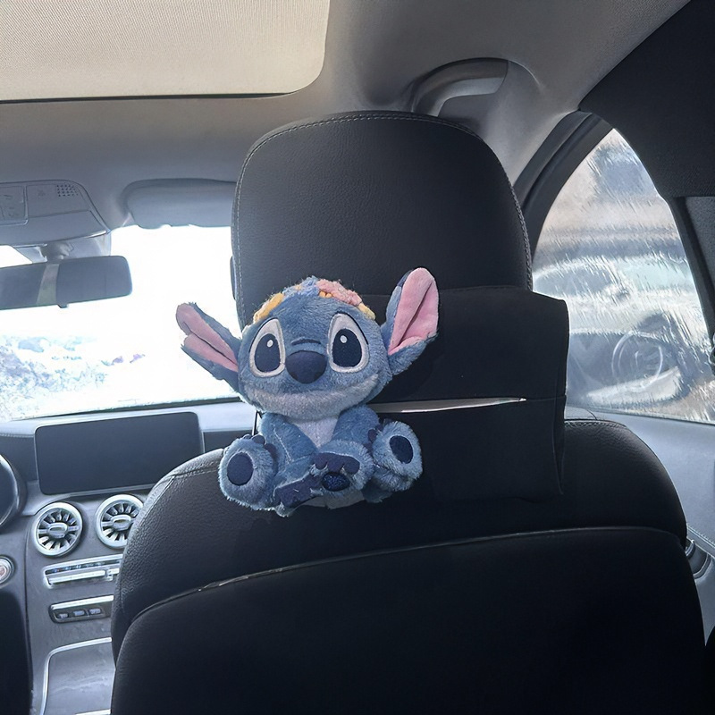 Cute and simple Stitch car tissue box, premium Stitch car tissue holder for the armrest box, in-car gift