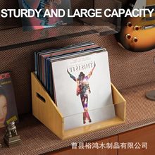 竹木唱片收纳箱办公室乙烯基CD碟片整理收纳盒实木专辑储物盒