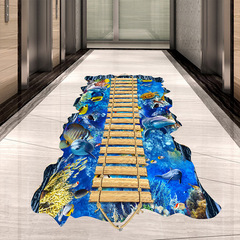 新款MG9145海底世界魚吊橋兒童臥室地貼幼兒園家居裝飾牆貼紙自粘