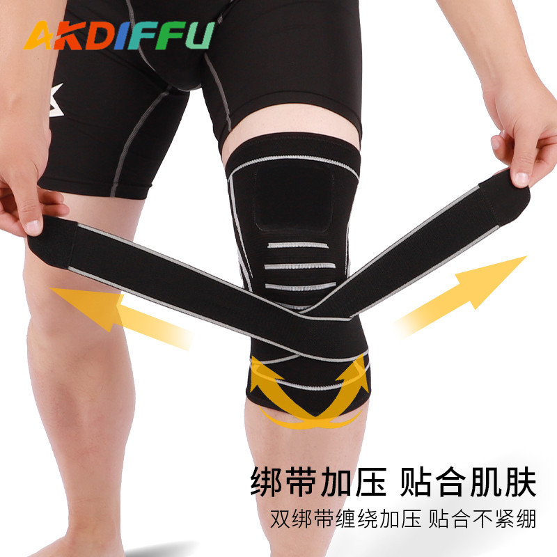 Deportes rodillera correa de presión de punto caliente nylon rodillera almohadilla de pierna running fitness baloncesto rodillera equipo de protección venta al por mayor